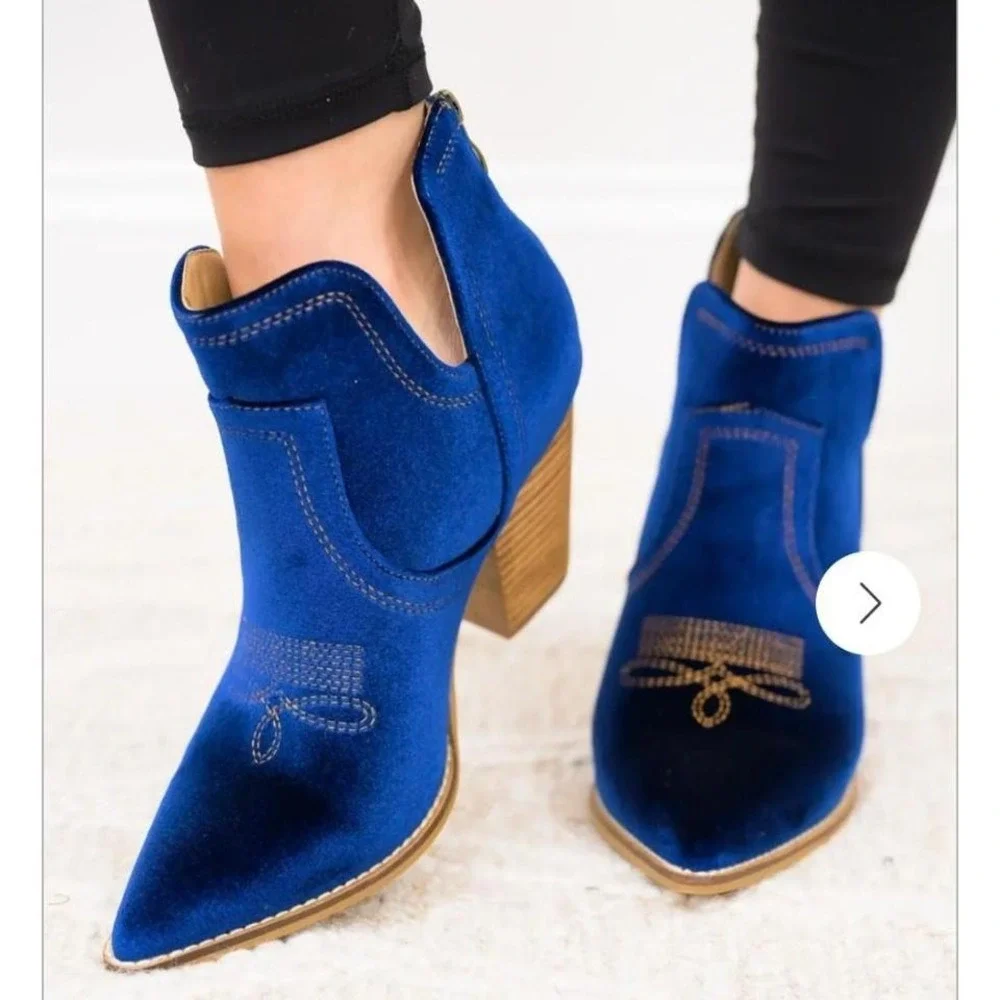 Corky's Smoke Show Booties - Teal Velvet - Size 8. Brand new with box - Picture 5 of 5